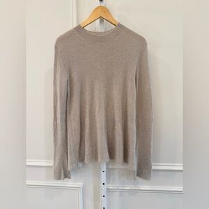 Helmut Lang Tan Crewneck Sweater Fine-Knit Cashmere and Linen